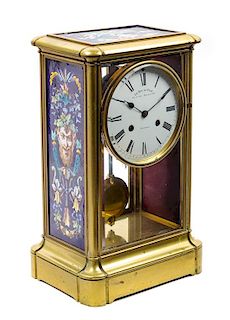 * A French Crystal Regulator Clock Height 14 x width 8 5/8 inches.