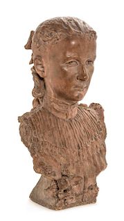 A French Terra Cotta Bust Height 20 3/4 inches.