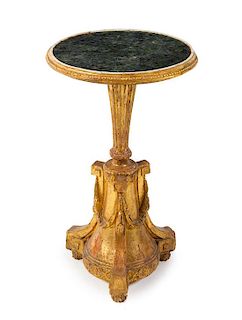 A Venetian Giltwood Side Table Height 26 1/2 inches.