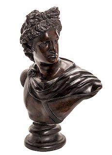 An Italian Neoclassical Bronze Bust Height 30 inches.