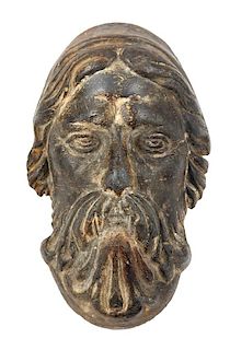 * A Continental Cast Metal Mask Height 7 3/4 inches.