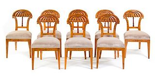 A Set of Eight Biedermeier Style Dining Chairs Height 35 inches.