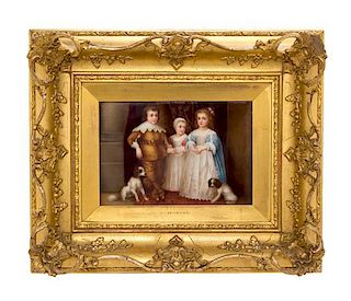 A Continental Porcelain Plaque Height 4 1/2 x width 6 1/2 inches.