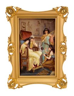 A Continental Porcelain Plaque Width 4 inches.