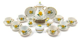 A Meissen Porcelain Tea Set Height of teapot 6 1/4 inches.