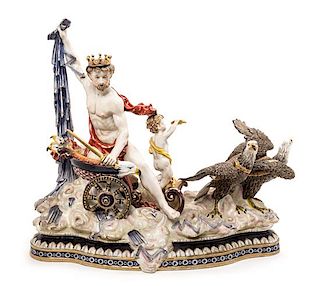 A Dresden Porcelain Figural Group Width 22 1/2 inches.