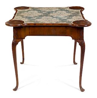 A Dutch Mahogany Flip-Top Table Height 29 x width 33 1/4 x depth 17 inches.