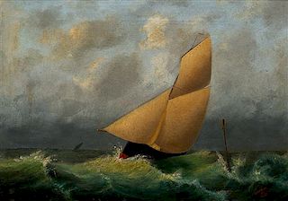 L. Leemann, (19th Century), Sailing Through Rough Waters, 1886