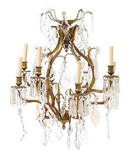 A Continental Eight-Light Chandelier Diameter 22 inches.