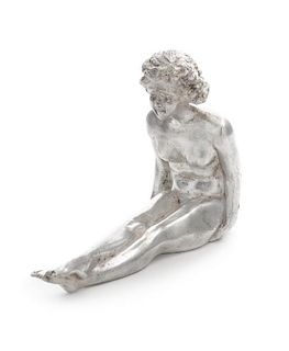 A George V Silver Figure, Joseph Heming, London, 1924, in the form of a seated nude.
