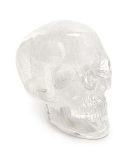 A Rock Crystal Model of a Skull Height 8 inches.