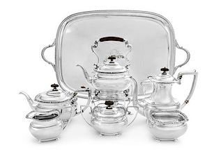 An American Silver Six-Piece Tea and Coffee Service, Meriden Brittania Co., Meriden, CT, Late 19th Century, comprising a water k