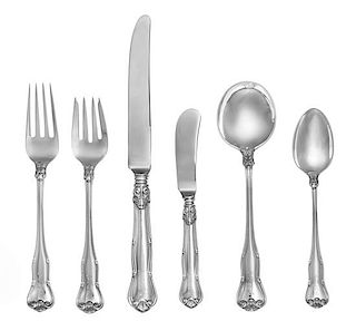 An American Silver Flatware Service, Tiffany & Co., New York, NY, Provence pattern with an engraved monogram, comprising: 12 lun