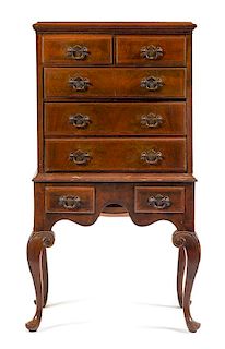 A George II Style Mahogany Diminutive Chest on Stand Height 40 1/4 x width 21 x depth 14 inches.