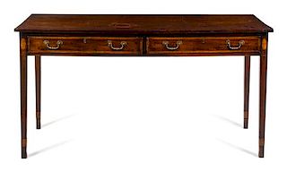 A George III Mahogany Hall Table Height 33 1/4 x width 64 1/2 x depth 24 inches.
