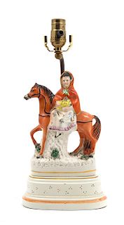 A Staffordshire Figural Group Height overall 29 inches.