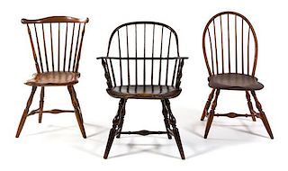 * Three Windsor Chairs Height of tallest 35 inches.