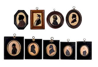 A Collection of Victorian Silhouettes Height of largest 6 1/2 inches.