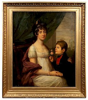 English School, (18th Century), Portrait of a Mother and Her Son