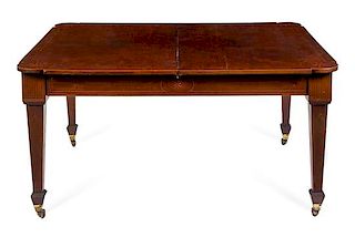 An English Mahogany Extension Table Height 30 x width 58 1/4 x depth 47 inches.