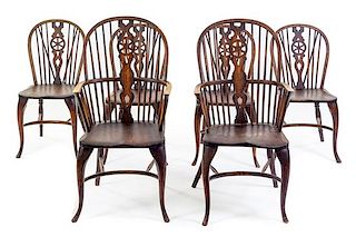A Collection of English and American Chairs Height of tallest 40 inches.