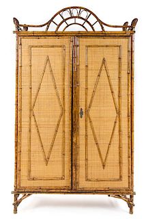 A Victorian Bamboo Armoire Height 83 x width 51 x depth 18 inches.