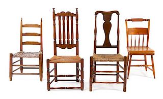 * A Group of Four American Chairs Height 42 1/4 inches.
