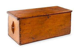 * An American Sea or Sailor's Chest Height 17 1/4 x width 43 x depth 18 inches.