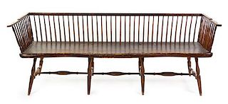 An American Bamboo-Turned Windsor Bench Height 30 x width 82 1/2 x depth 27 inches.