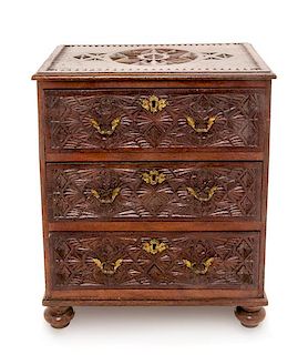 An American Folk Art Table Top Chest Height 14 1/4 inches.