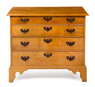 An American Maple Chest of Drawers Height 33 1/4 x width 39 x depth 20 1/2 inches.