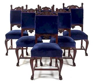 A Set of Six American Dining Chairs Height 45 1/2 x width 20 inches.