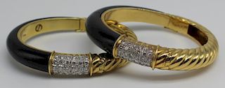 JEWELRY. Pair of 18kt Gold, Onyx, and Diamond