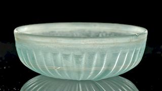 Roman Glass Pillar-Molded Patera Bowl