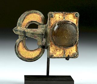 Merovingian Inlaid Gold and Bronze Belt Buckle