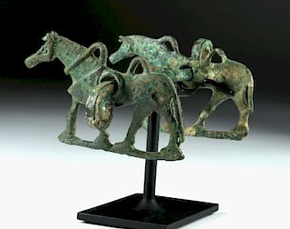 Lot of 2 Luristan Bronze Equestrian Cheek Pieces