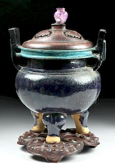 Large & Lovely Chinese Ming Dynasty Ceramic Censer