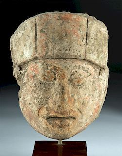Mayan Painted Stucco Portrait Head