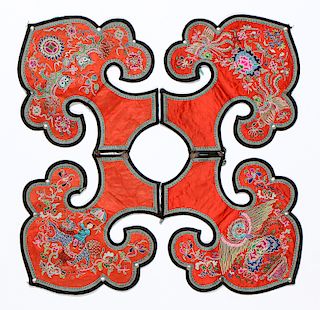 Chinese Silk Embroidered Collar, Qing D