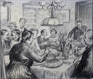 Charcoal Drawing, Thanksgiving, by Richard Vincent