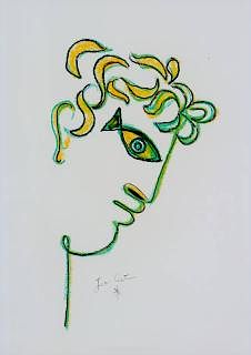 Crayon Drawing, Orpheus, by Jean Cocteau (1889-1963)