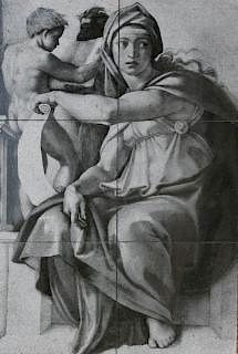 Tile Mural, after MichelangeloDelphic Sybil from Sistine Chapel, 20th