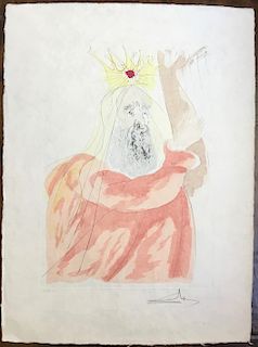 Color Engraving, King David, by Salvador Dali (1904-1078)