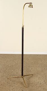 LEATHER BRONZE FLOOR LAMP MANNER OF JACQUES ADNET