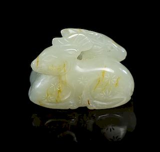 A Jade Toggle Width 1 3/4 inches.