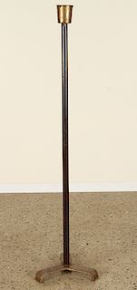 LEATHER BRONZE FLOOR LAMP MANNER JACQUES ADNET