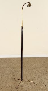 LEATHER BRONZE FLOOR LAMP MANNER JACQUES ADNET