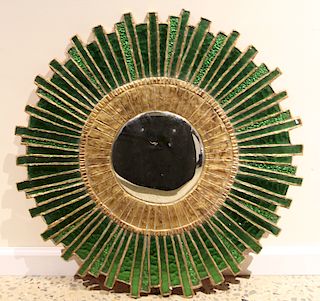 GREEN MIRROR IN THE MANNER OF LINE VAUTRIN