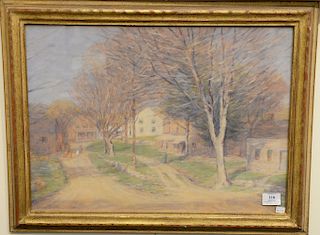 Mina Ochtman (1862-1924),  watercolor on paper,  village street scene,  New Hampshire,  signed lower left: Mina Fonda Ochtma...