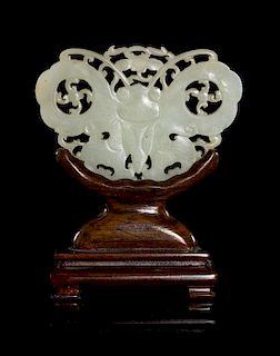 A Jade Plaque Width of plaque 3 inches.